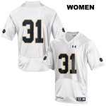 Notre Dame Fighting Irish Women's Jack Lamb #31 White Under Armour No Name Authentic Stitched College NCAA Football Jersey MOZ4399JA